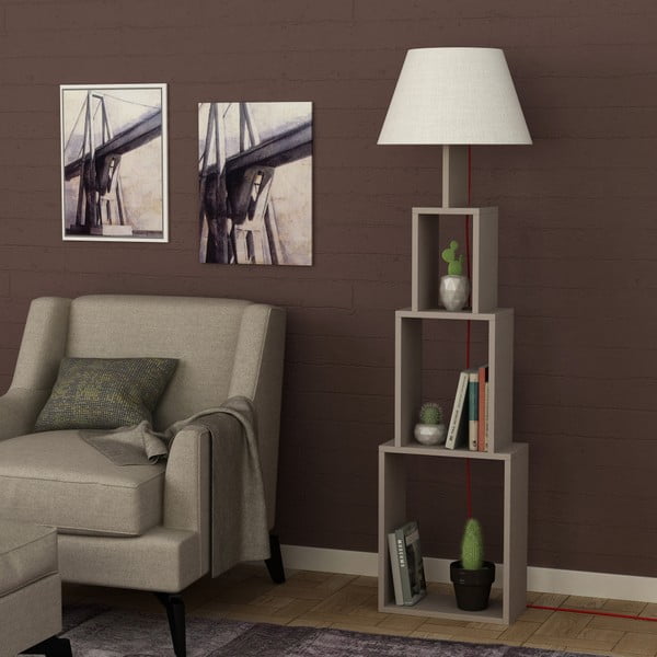 Lampadar cu abajur gri deschis Homitis Tower-image-3