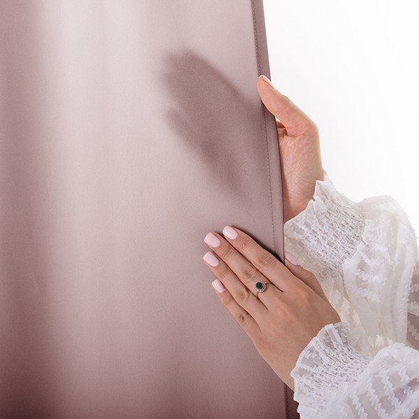 Draperie roz prăfuit dimout (semi-opacă) 140x250 cm Carli Tie – Restilo-image-4