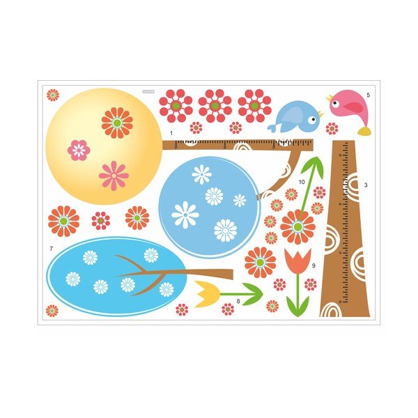 Set autocolante Ambiance Round Trees And Flowers-image-2
