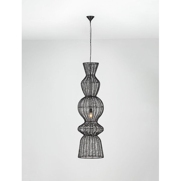 Lustră negru-mat cu tapițerie din frânghie ø 38 cm Breena – Nova Luce-image-3
