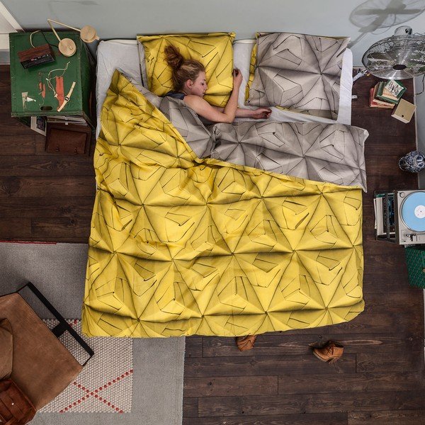 Lenjerie de pat Snurk Monogami Yellow 200 x 200 cm-image-1