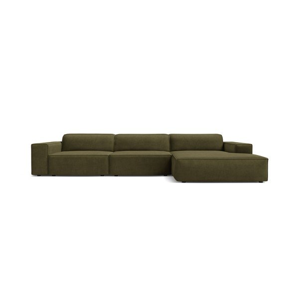 Colțar modular kaki cu tapițerie din catifea (cu colț pe partea dreaptă/cu șezlong) Jodie – Micadoni -image-2
