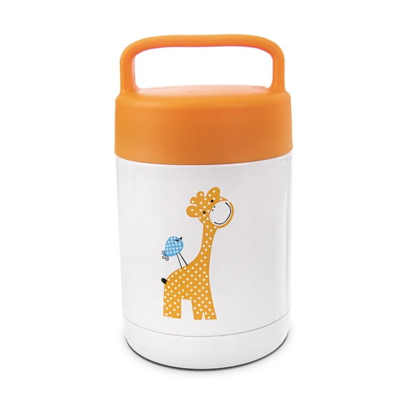 Termos pentru copii alb-portocaliu 480 ml Žirafa – Orion