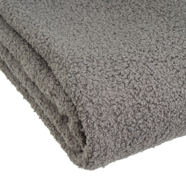 Pătură gri din sherpa 130x160 cm Sherpa Bouclé – Casa Selección-image-2