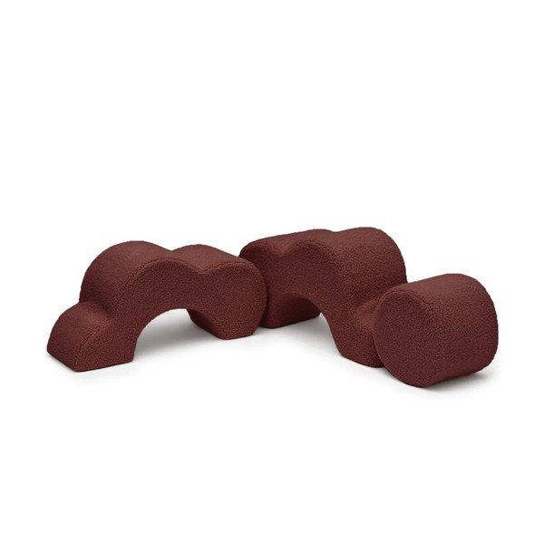 Teren de joacă din spumă maro 3 buc. din material bouclé înălțime 27 cm 88x90 cm – Meowbaby-image-4