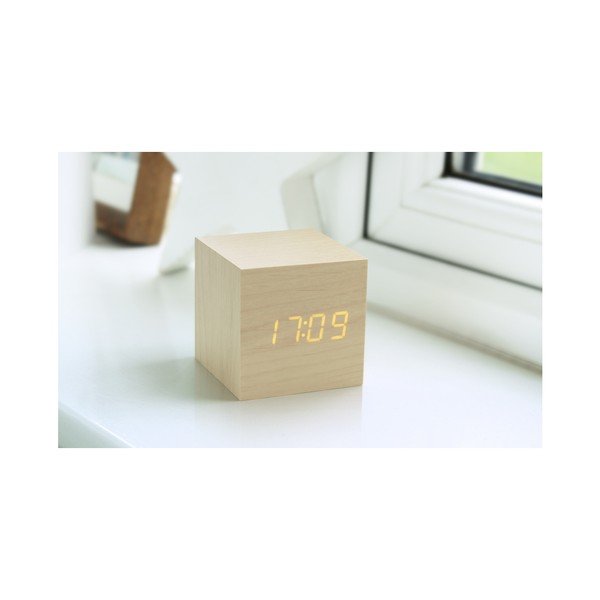 Ceas deșteptător digital Wooden Cube Click – Gingko-image-3