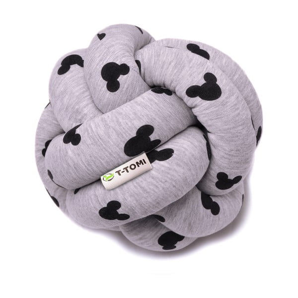 Minge tricotată din bumbac T-TOMI Mickey, ø 20 cm, gri - negru