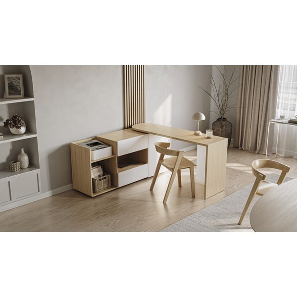 Birou cu blat cu aspect de lemn de stejar 48x159 cm Tango – TemaHome-image-1