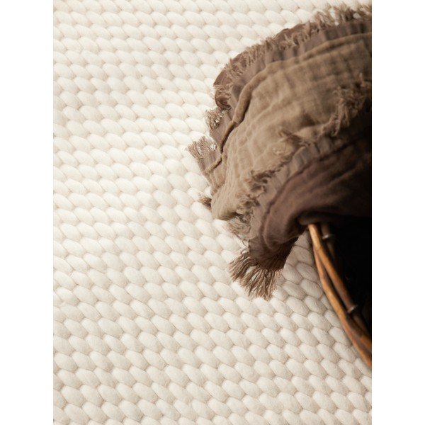 Covor crem țesut manual rotund din lână ø 160 cm Lyon Beans – Elle Decoration-image-2