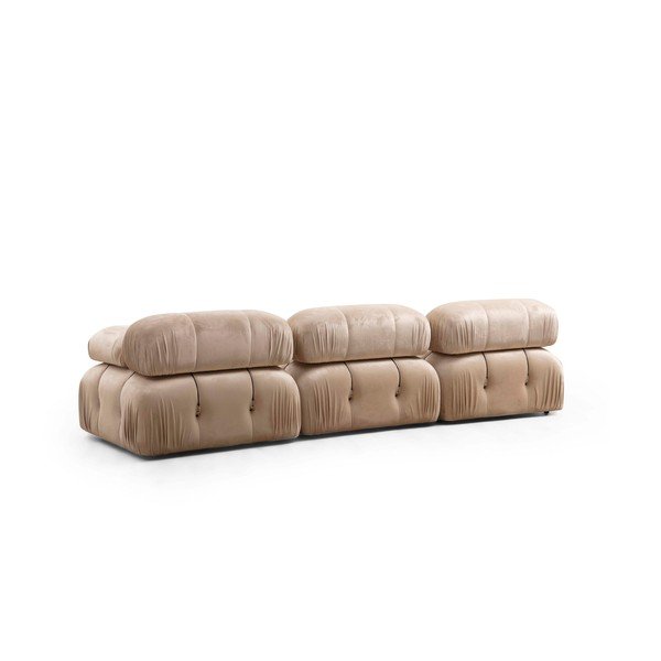 Canapea bej cu tapițerie din catifea 288 cm Bubble – Artie-image-2