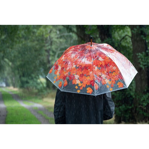 Umbrelă transparentă Esschert Design Ambiance Birdcage Fall Leaves, ⌀ 93 cm-image-1