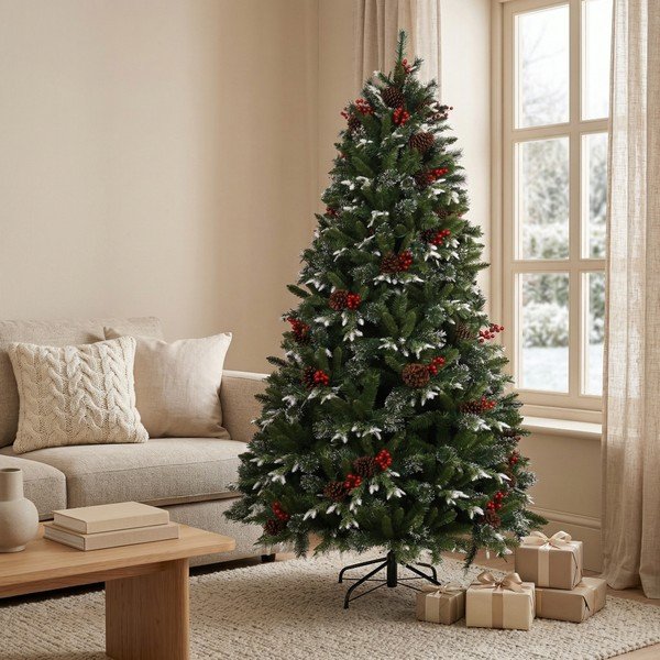 Brad artificial de Crăciun înălțime 210 cm Snowy Pine LED – Můj Stromeček-image-1