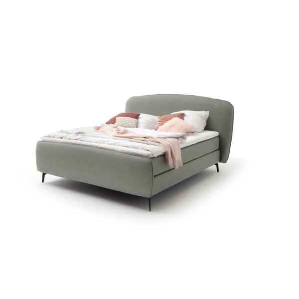 Pat boxspring gri deschis 180x200 cm Imola – Meise Möbel-image-2