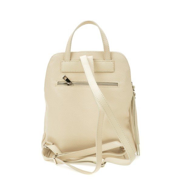 Rucsac din piele Anna Luchini Erika, crem-image-1