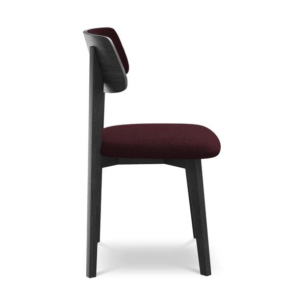 Scaun de dining burgundy din lemn masiv Niu – Makamii-image-2