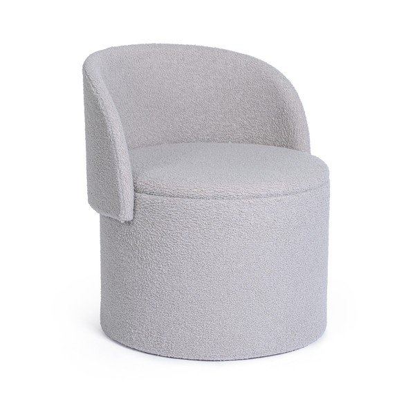 Puf gri deschis cu tapițerie din țesătură bouclé Anthea – Yes Everyday