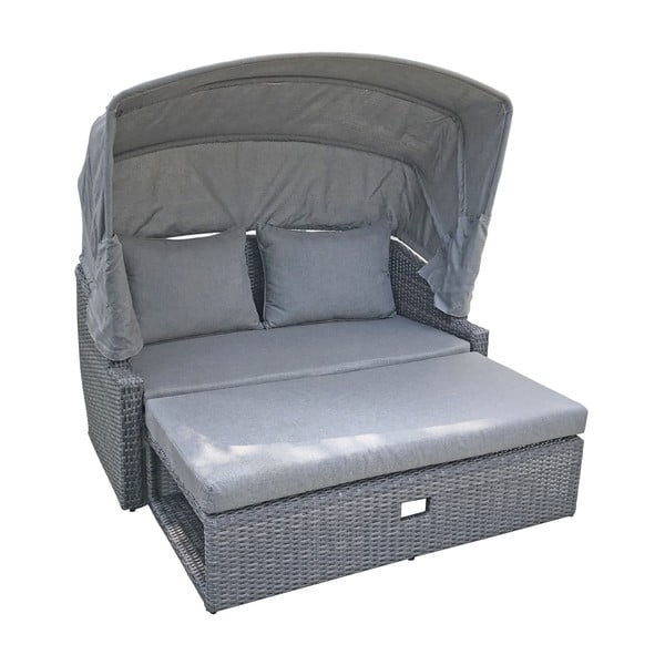 Canapea de grădină gri din ratan artificial Monte Carlo – Garden Pleasure-image-1