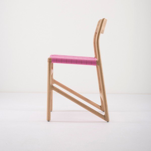 Scaun din lemn masiv de stejar Gazzda Fawn, roz-image-1