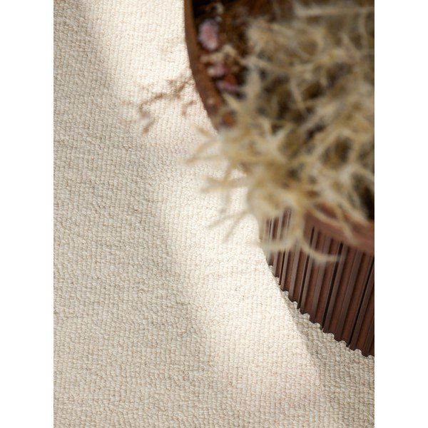 Covor crem țesut manual rotund din lână ø 160 cm Puristic Knots – Elle Decoration-image-3