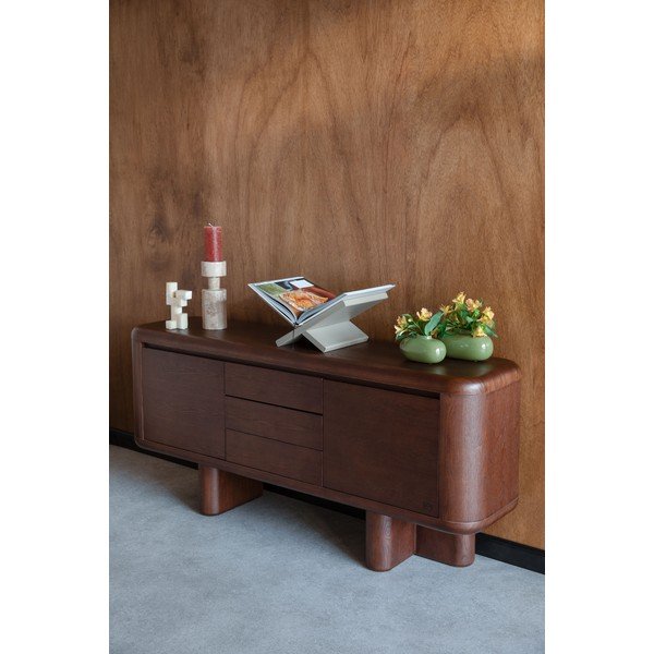 Comodă în culoare naturală închisă cu aspect de lemn de frasin 160x72x40 cm Herman – Dutchbone-image-1