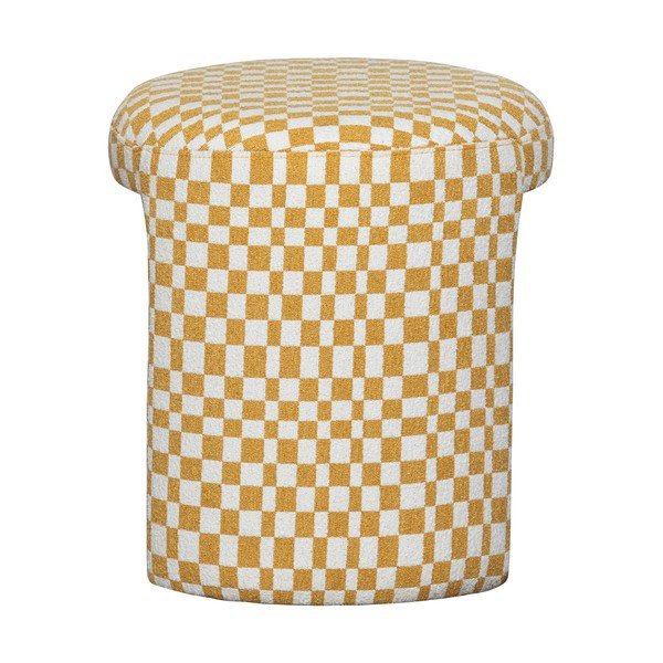 Scaun tip taburet galben tapițat Charlie – WOOOD-image-2