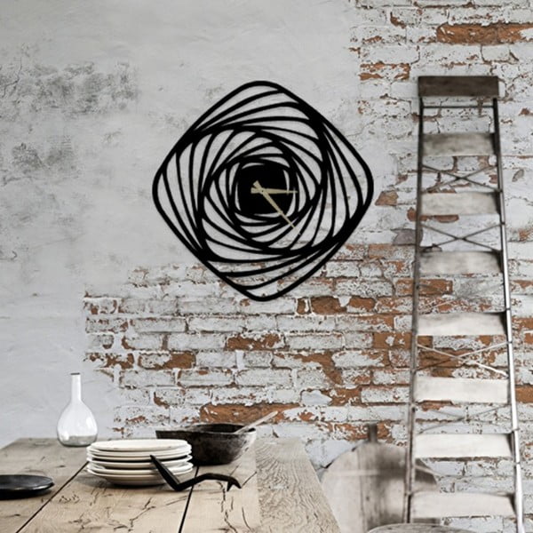 Ceas metalic de perete Girdap, ⌀ 50 cm, negru-image-1