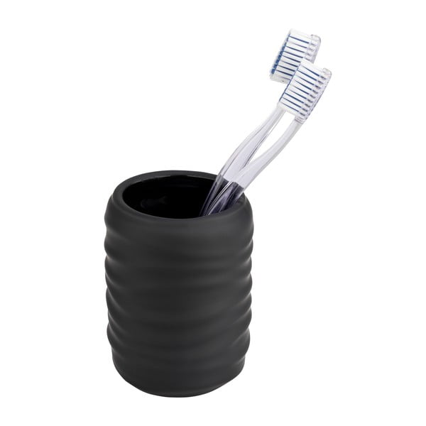 Suport pentru periuța de dinți negru din ceramică Illana – Wenko-image-1