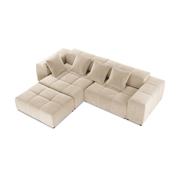 Colțar bej cu tapițerie din catifea (variabil) Rome Velvet - Cosmopolitan Design-image-3