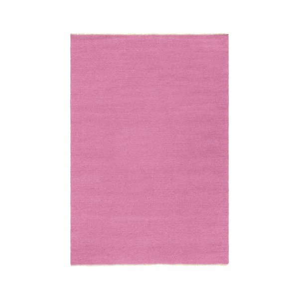 Covor tip traversă roz țesut manual din amestesc de lână 70x200 cm Row – Jotex