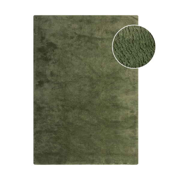 Blană verde-închis sintetică 160x230 cm Faroe Wool Look Fur – Flair Rugs