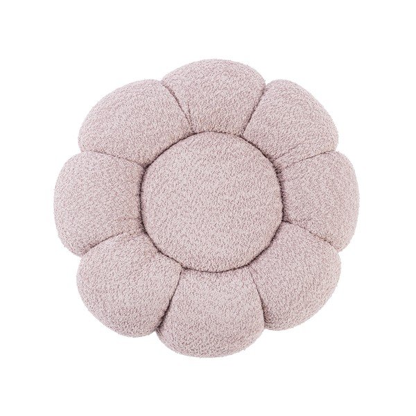 Taburet roz prăfuit cu tapițerie din țesătură bouclé Florel – Bizzotto-image-2