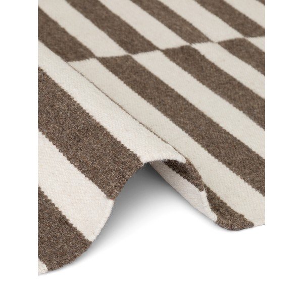Covor alb/maro reversibil/țesut manual din lână 160x230 cm Vika – Hanse Home-image-4