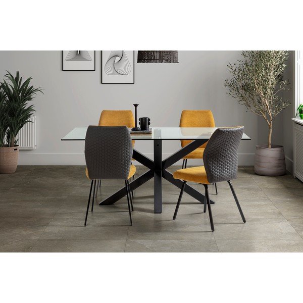 Masă de dining cu blat din sticlă 100x180 cm Paula – Marckeric-image-2