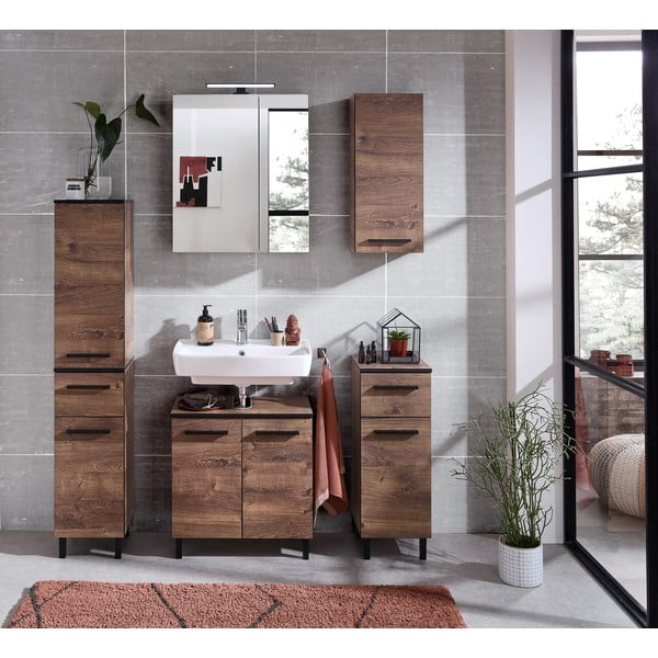 Dulap sub chiuveta cu aspect de lemn de stejar 60x53 cm Set 374 - Pelipal-image-4