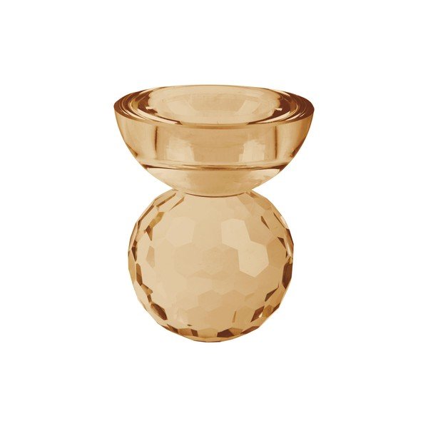 Sfeșnic din sticlă bej și galben Crystal Art - PT LIVING-image-2