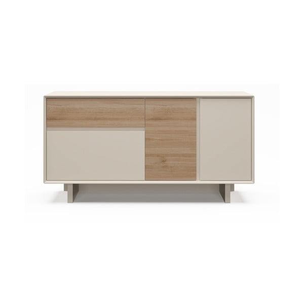 Comodă bej/în culoare naturală cu aspect de lemn de stejar 146x76x45 cm Carpi – Marckeric