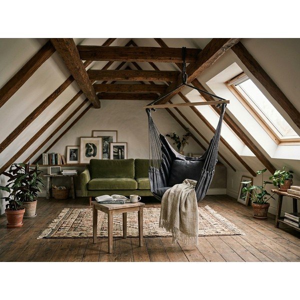 Fotoliu suspendat de grădină  negru capitonat Tobago – Garden Pleasure-image-2