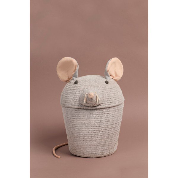 Coș de jucării pentru copii gri din material textil ø 25x30 cm Renata the Rat – Lorena Canals-image-4