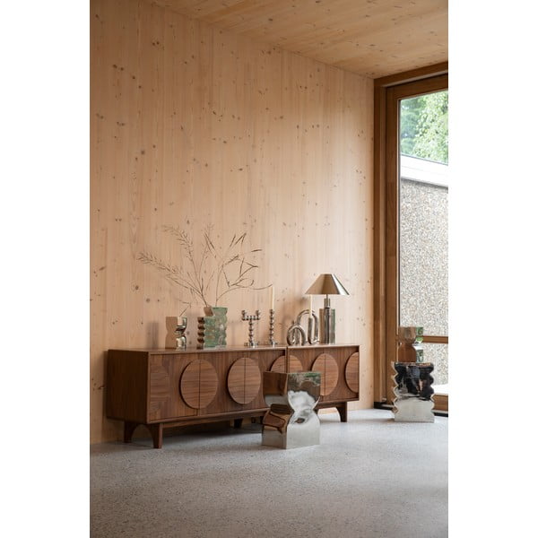 Comodă maro joasă cu aspect de lemn de nuc 120x58 cm Groove – Zuiver-image-1