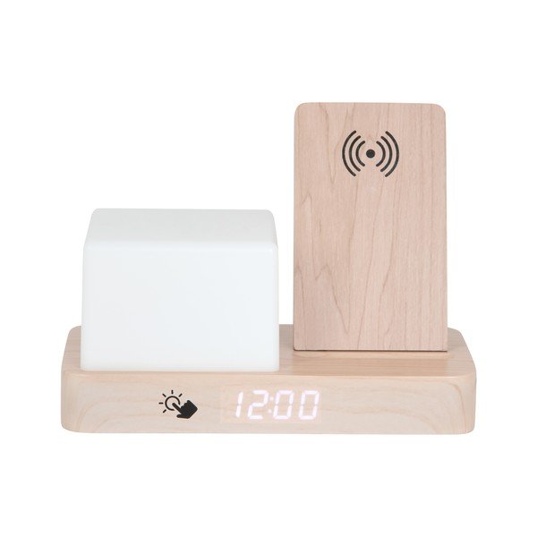Ceas deșteptător digital/de masă cu încărcător wireless Retro LED Night Light – Karlsson-image-3