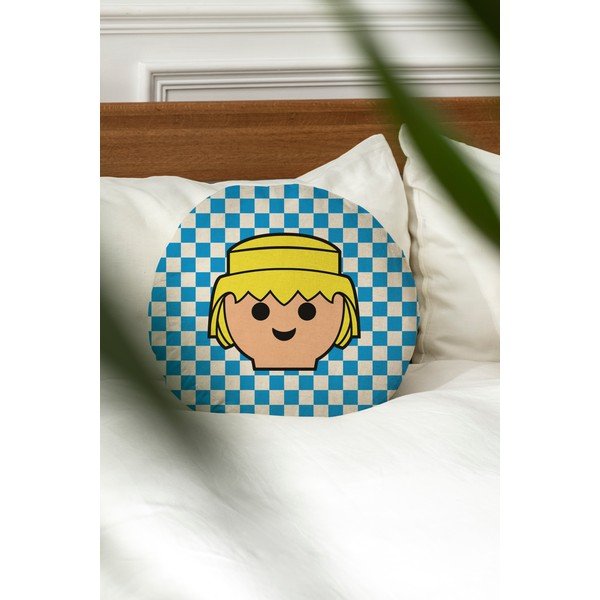Pernă pentru copii din amestec de in Checkerboard – Playmobil-image-1