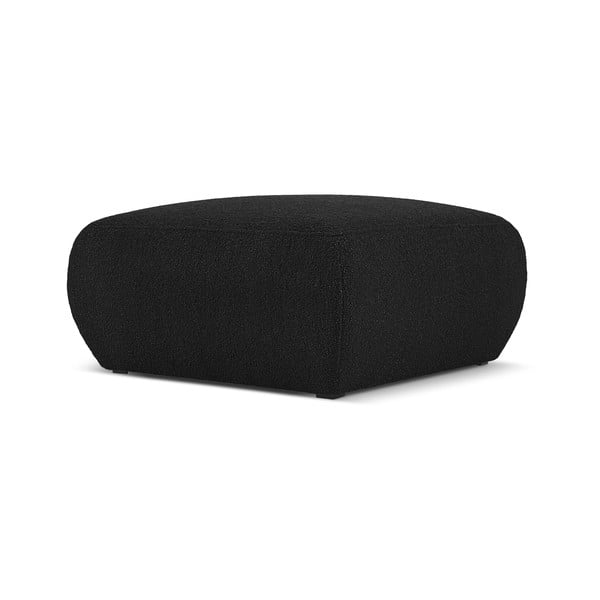 Taburet negru cu tapițerie din stofă bouclé Molino – Micadoni Home-image-1