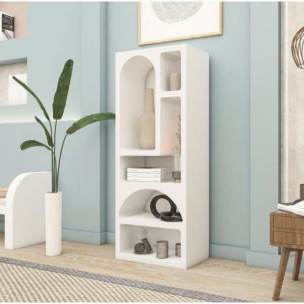 Bibliotecă albă 60x150 cm Lorin – Kalune Design-image-1