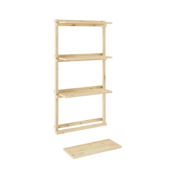 Bibliotecă de perete în culoare naturală din lemn de pin 66x127 cm Groove – Karup Design-image-4