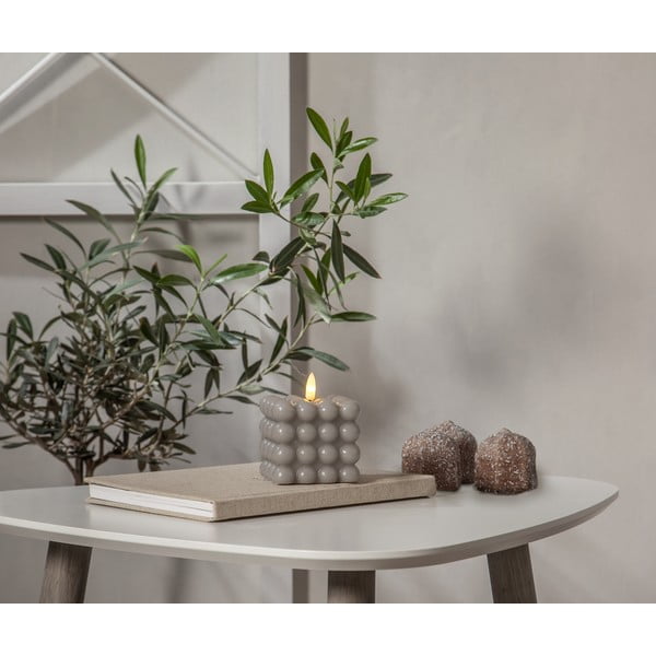 Lumânare cu LED din ceară gri Star Trading Flamme Dot, înălțime 9,5 cm-image-3