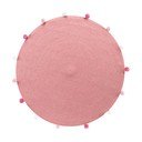 Covor roz rotund ø 90 cm Pompomparty – douceur d'intérieur