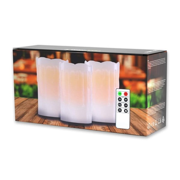 Set 3 lumânări cu LED și telecomandă DecoKing Subtle Glamour, înălțime 12,5 cm-image-2