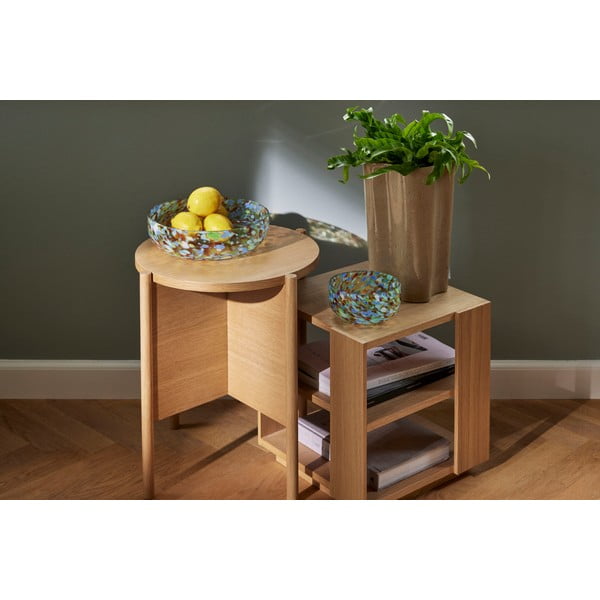 Măsuță auxiliară rotundă cu aspect de lemn de stejar ø 45 cm Heritage – Hübsch-image-1