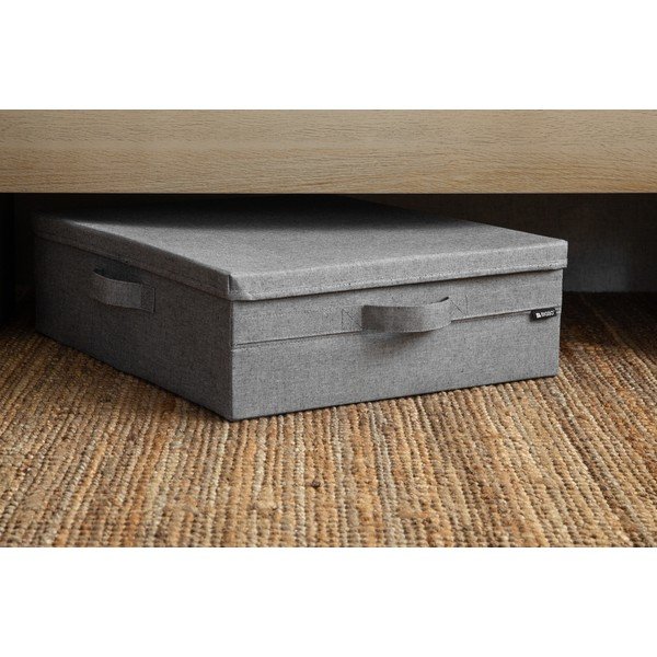 Cutie de depozitare gri din material textil cu capac 46x56x16 cm Soft Storage Low – Bigso-image-1