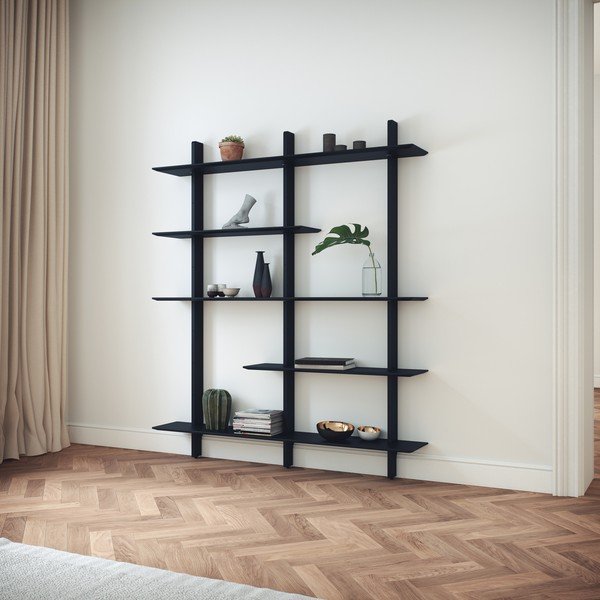 Sistem modular de rafturi negru 162x190 cm Bridge – Tenzo-image-1